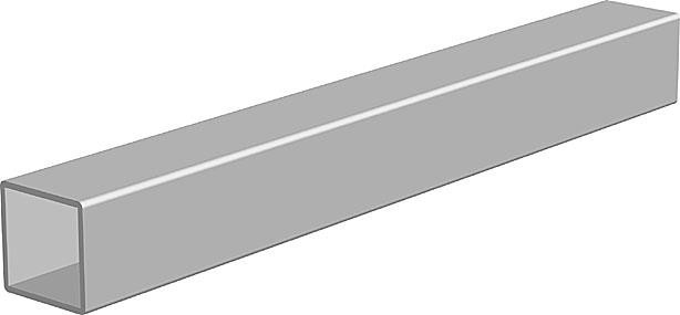 Produktbilde for FIRKANTRØR STÅL 35 X 35 MM PR. METER L: 3 – 3,5 – 4 – 4,5 – 5 – 5,5 – 6 – 7 – 8 OG 9 M. M/KAPPETILEGG PR.METER, delenummer 50500 50500K