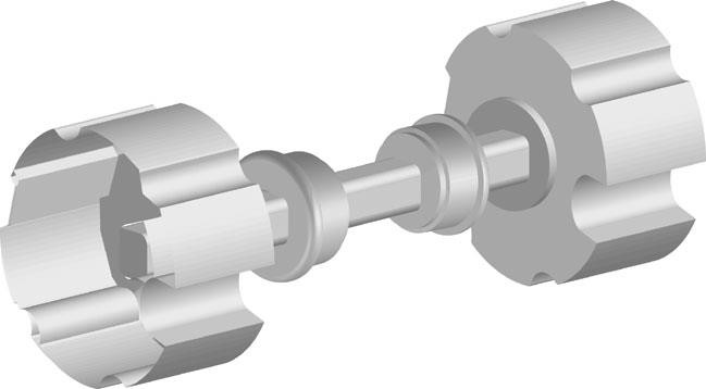 Produktbilde for SAMMEN-KOBLING 78 MM M/ STÅLSTANG CA 25 CM PR. STK, delenummer 54619